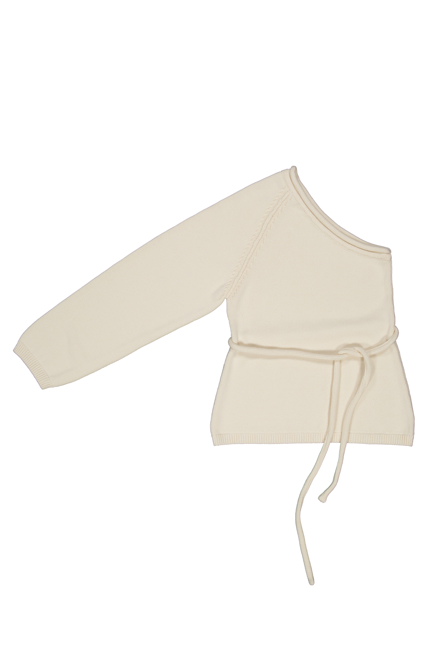 One Shoulder Top in Cotton and Cashmere (Cream)