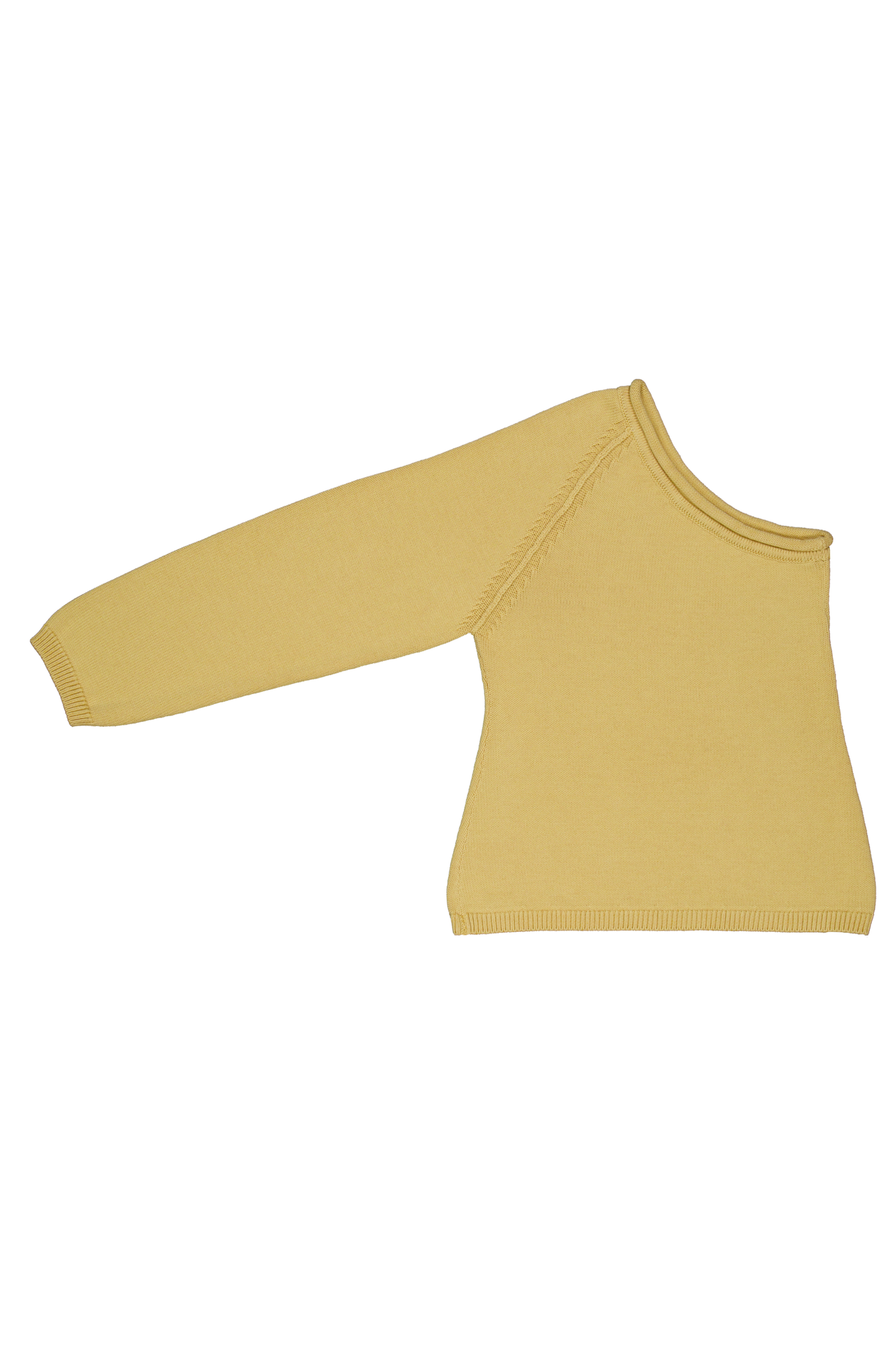 One Shoulder Top in Cotton and Cashmere (Butter)